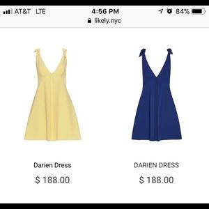 LIKELY “Darien” yellow short dress